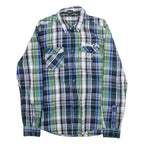 BARBOUR Mens Shirt Blue Check Long Sleeve S