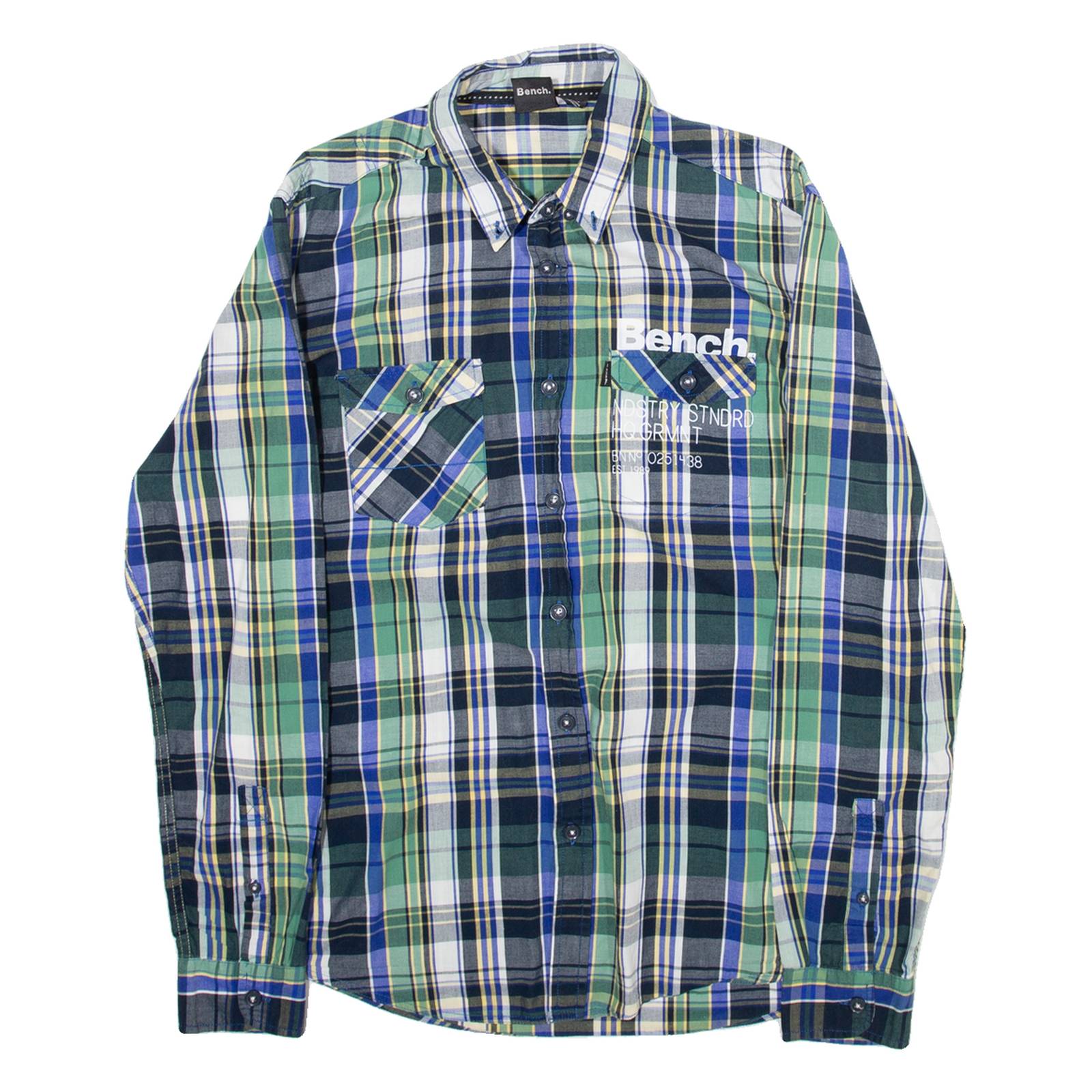 BARBOUR Mens Shirt Blue Check Long Sleeve S