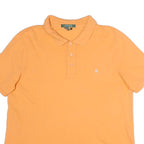 LAUREN RALPH LAUREN Womens Orange Short Sleeve Plain Polo Shirt L Cotton Casual