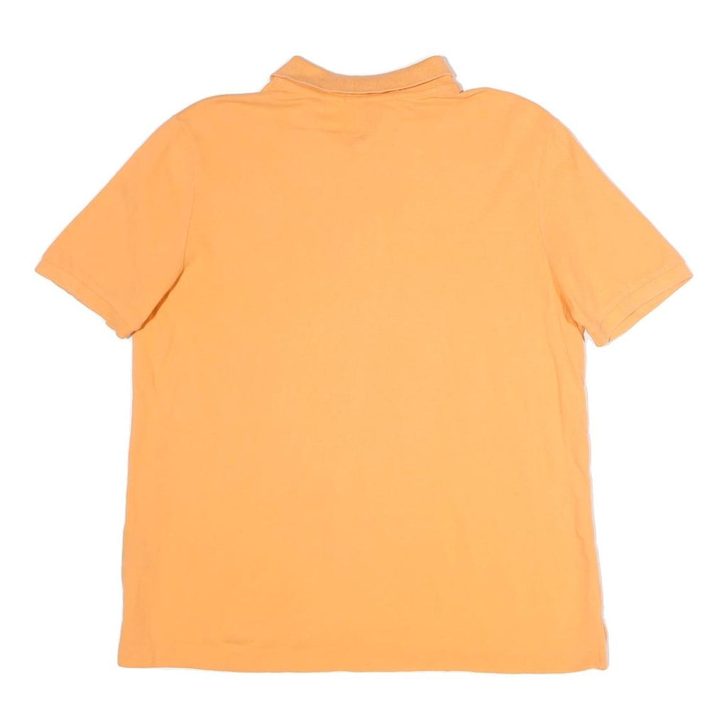 LAUREN RALPH LAUREN Womens Orange Short Sleeve Plain Polo Shirt L Cotton Casual