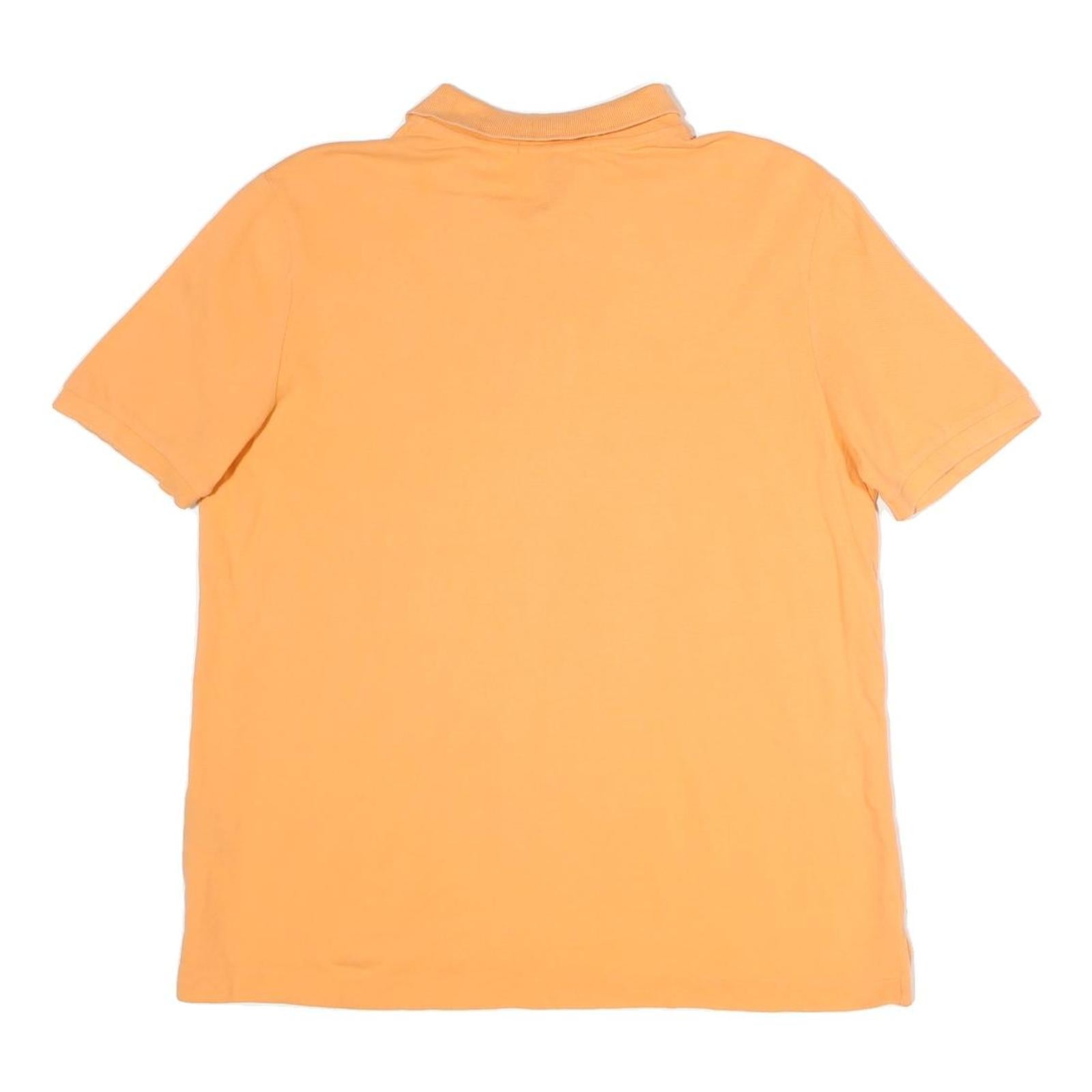 LAUREN RALPH LAUREN Womens Orange Short Sleeve Plain Polo Shirt L Cotton Casual