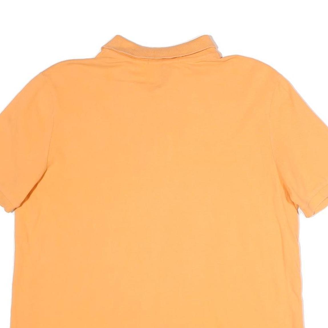 LAUREN RALPH LAUREN Womens Orange Short Sleeve Plain Polo Shirt L Cotton Casual