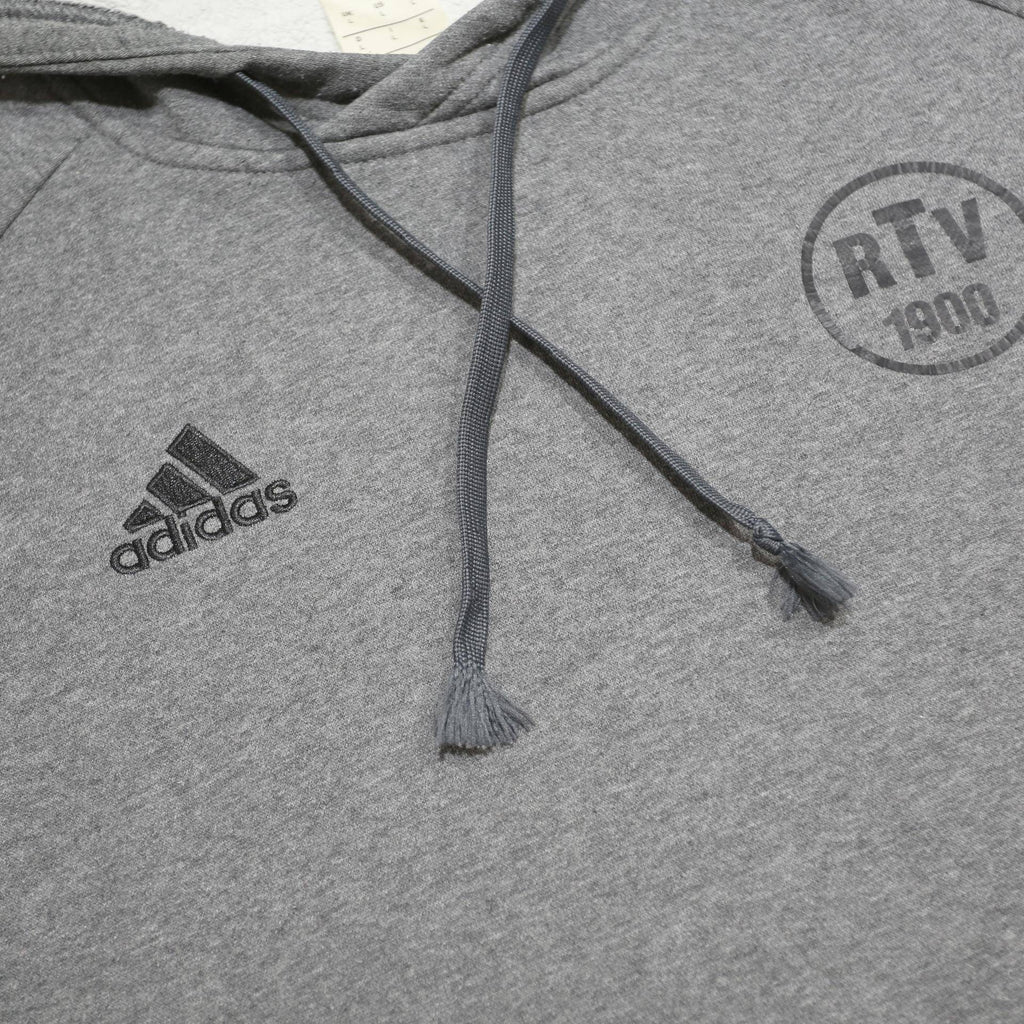 ADIDAS Mens Grey Pullover Hoodie L Cotton Blend Casual Sports Sweatshirt