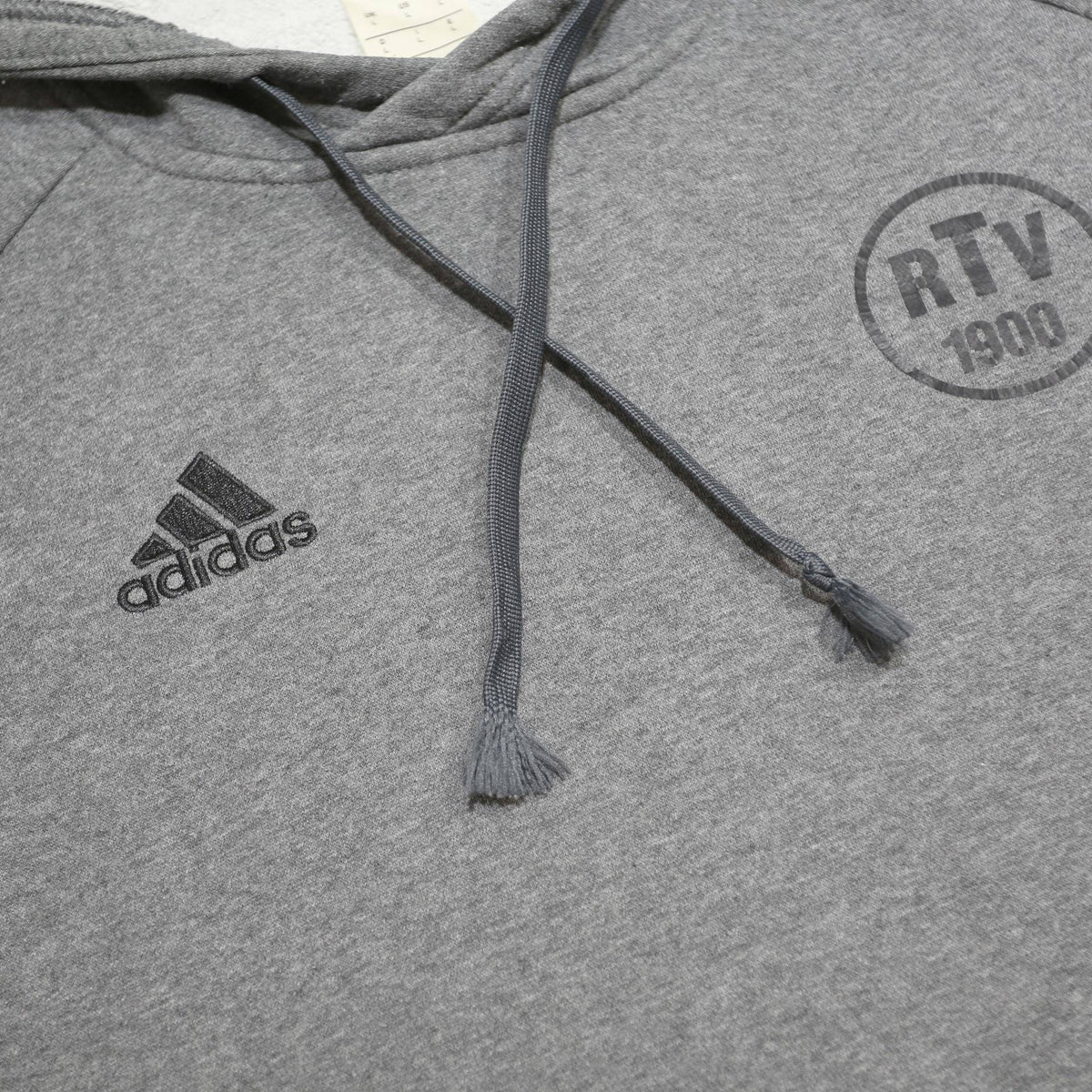 ADIDAS Mens Grey Pullover Hoodie L Cotton Blend Casual Sports Sweatshirt