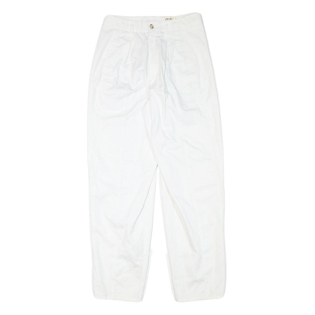 CATARINA Womens Cotton Blend White Relaxed Straight Trousers W28 L29 Stylish