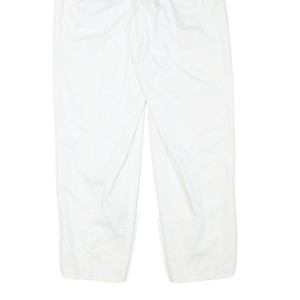 CATARINA Womens Cotton Blend White Relaxed Straight Trousers W28 L29 Stylish