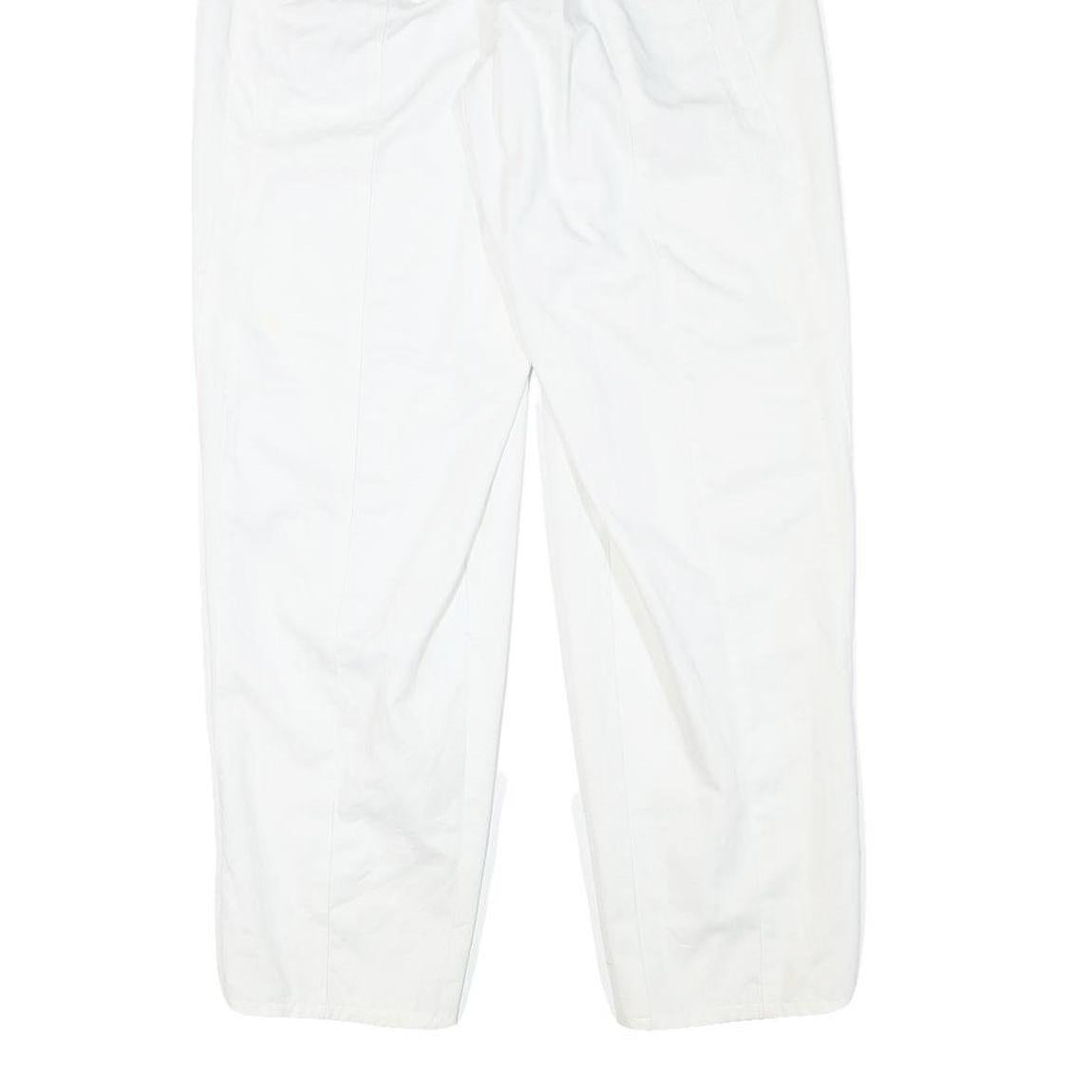 CATARINA Womens Cotton Blend White Relaxed Straight Trousers W28 L29 Stylish