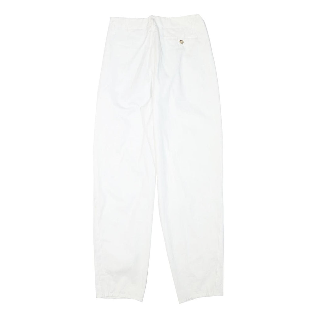 CATARINA Womens Cotton Blend White Relaxed Straight Trousers W28 L29 Stylish