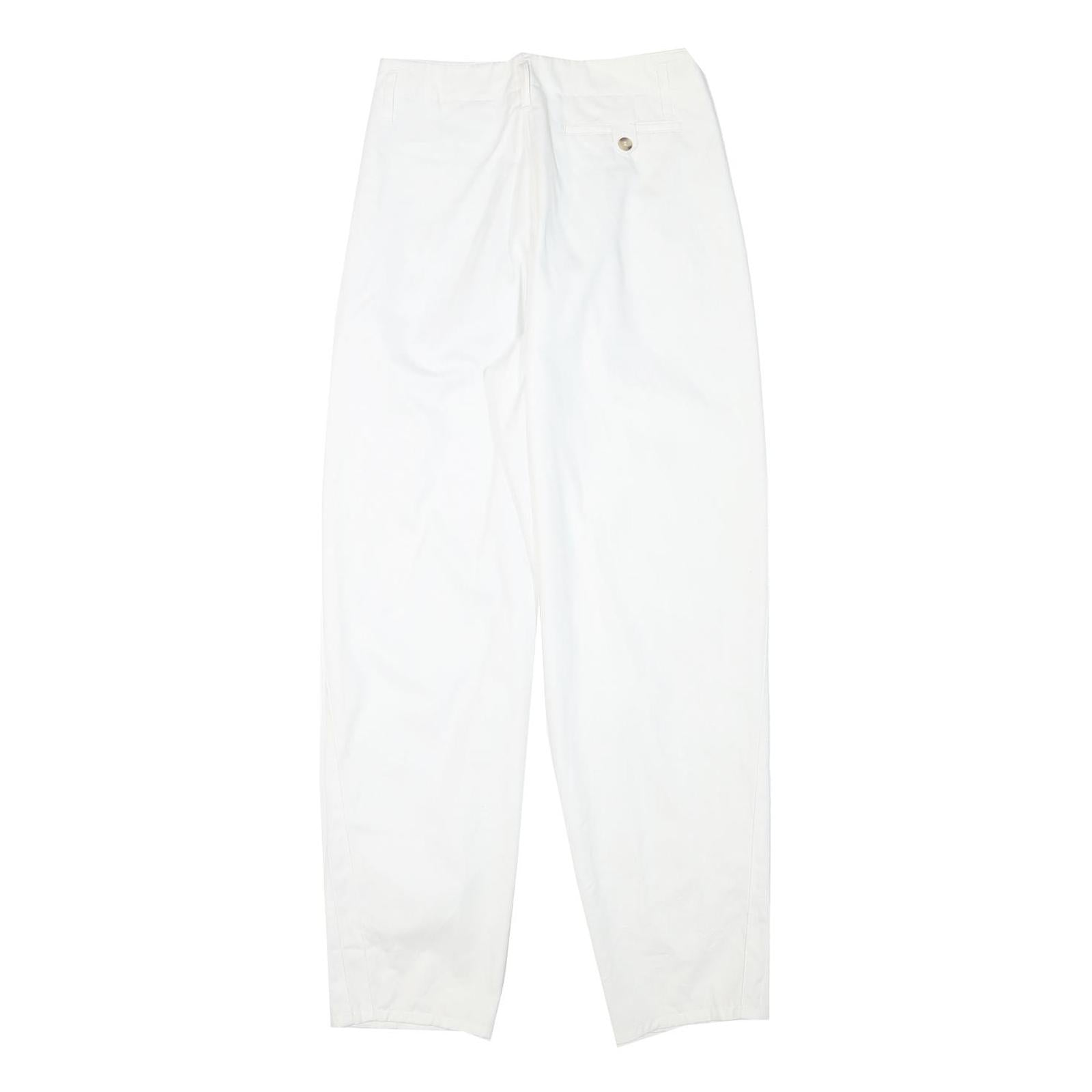 CATARINA Womens Cotton Blend White Relaxed Straight Trousers W28 L29 Stylish