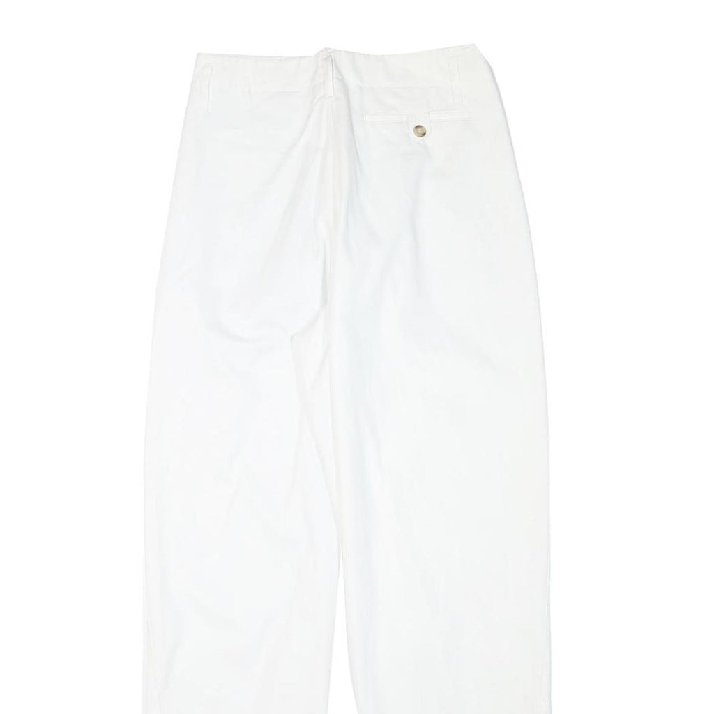CATARINA Womens Cotton Blend White Relaxed Straight Trousers W28 L29 Stylish