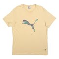PUMA Mens Beige T-Shirt L Short Sleeve Crew Neck Cotton Blend Camouflage Print