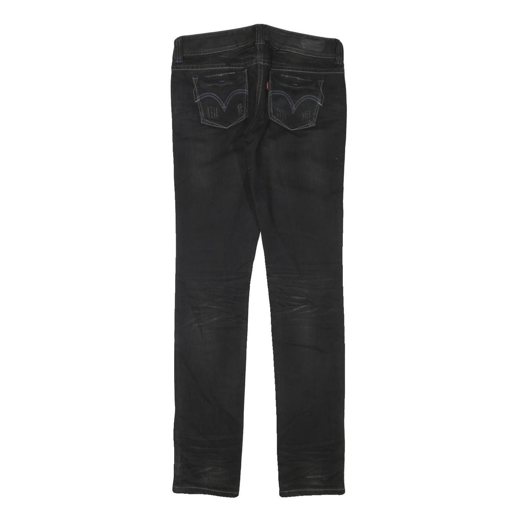 LEVI'S Womens Slim Black Denim Slim Fit Stretch W30 L32 Classic Jeans