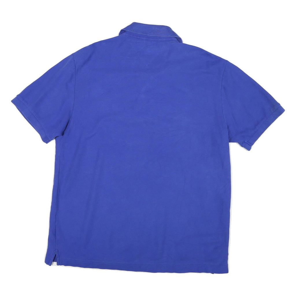 TOMMY HILFIGER Mens Blue Polo Shirt XL Cotton Trim Fit Classic Logo
