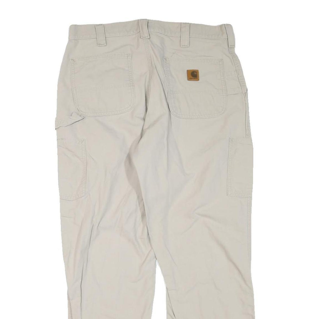 CARHARTT Mens Cotton Blend Beige Regular Straight Trousers W36 L30 Workwear