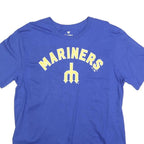 FANATICS Mens Blue Mariners Cotton Blend T-Shirt L Short Sleeve Crew Neck King