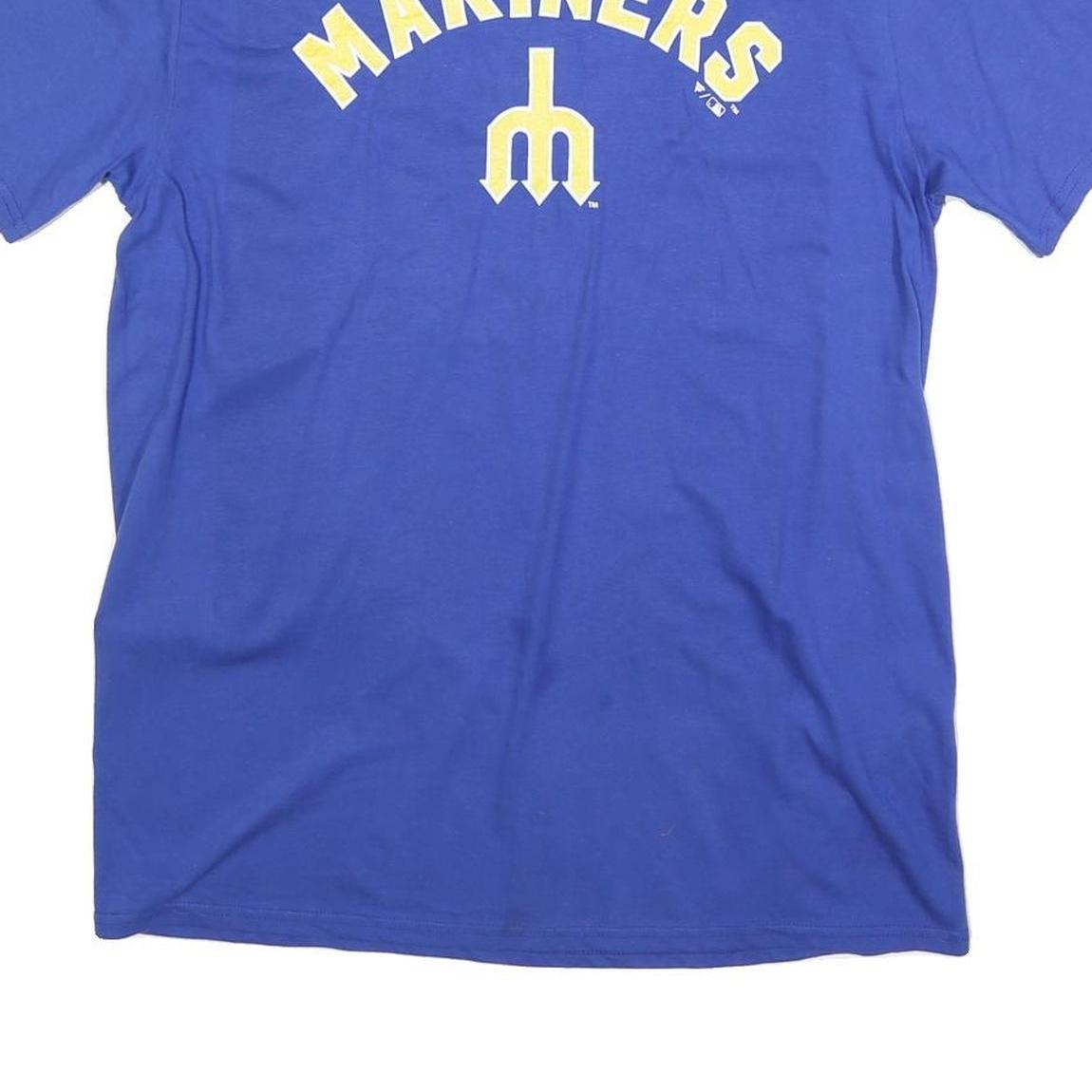 FANATICS Mens Blue Mariners Cotton Blend T-Shirt L Short Sleeve Crew Neck King