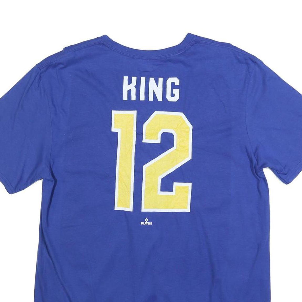 FANATICS Mens Blue Mariners Cotton Blend T-Shirt L Short Sleeve Crew Neck King