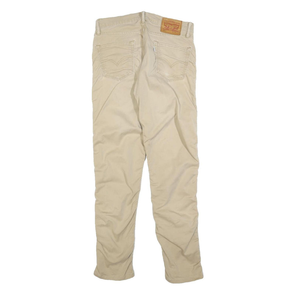 LEVI'S Mens Cotton Beige Slim Straight Trousers W30 L29 Classic Zip Casual