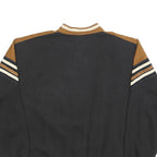 Mens Black & Brown Cotton Blend Collared Sweatshirt L Vintage Style Casual