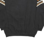 Mens Black & Brown Cotton Blend Collared Sweatshirt L Vintage Style Casual