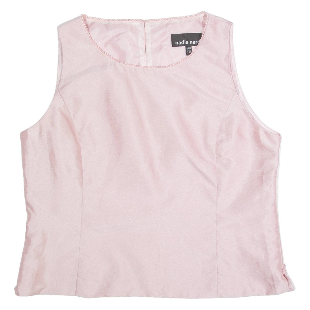 NADIA NARDI Womens Vest Pink Sleeveless 90s L