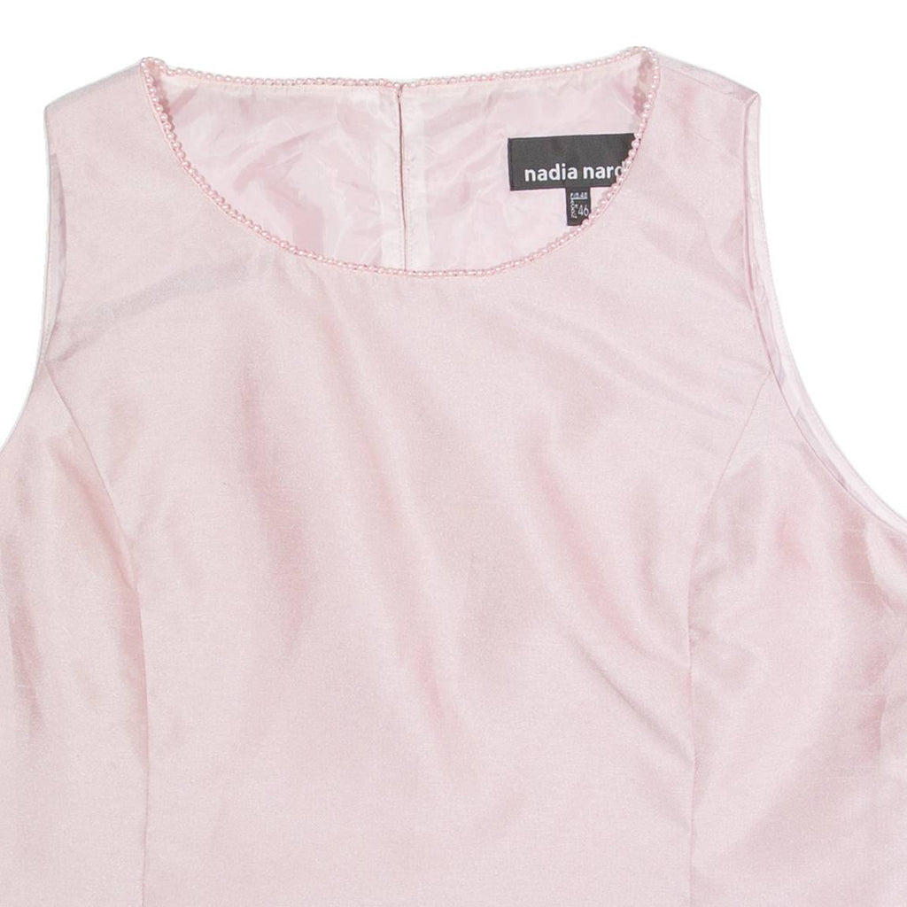 NADIA NARDI Womens Vest Pink Sleeveless 90s L