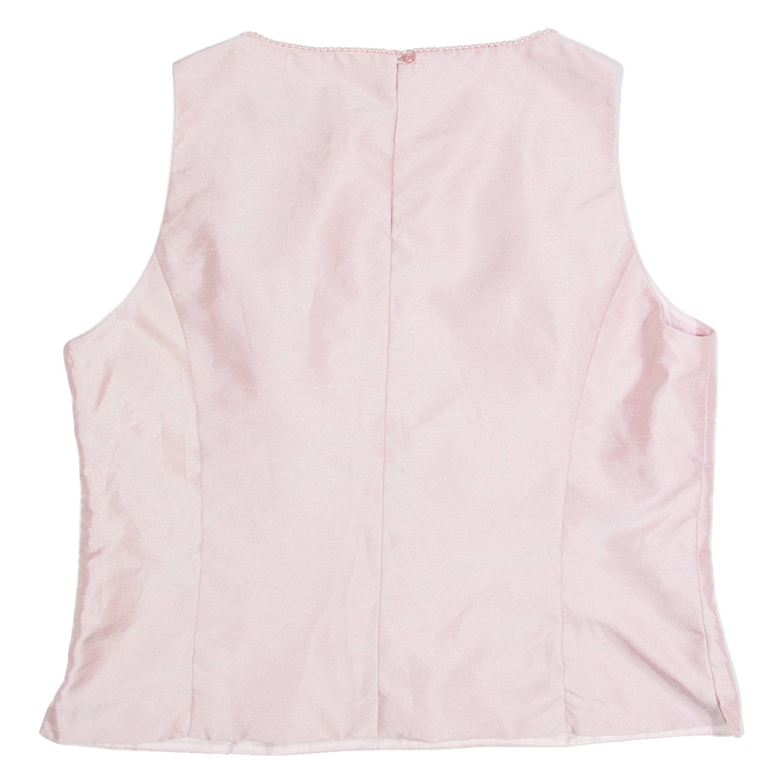 NADIA NARDI Womens Vest Pink Sleeveless 90s L