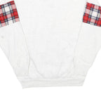 Mens White Sweatshirt San Francisco Golden Gate Bridge Half Zip M Plaid Detail