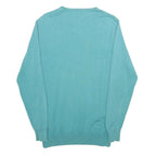 LACOSTE Mens Blue Plain Crew Neck Basic Knit Jumper Size S Casual Cotton Sweater