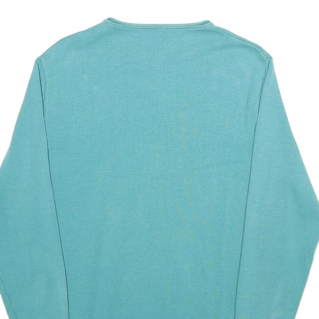 LACOSTE Mens Blue Plain Crew Neck Basic Knit Jumper Size S Casual Cotton Sweater