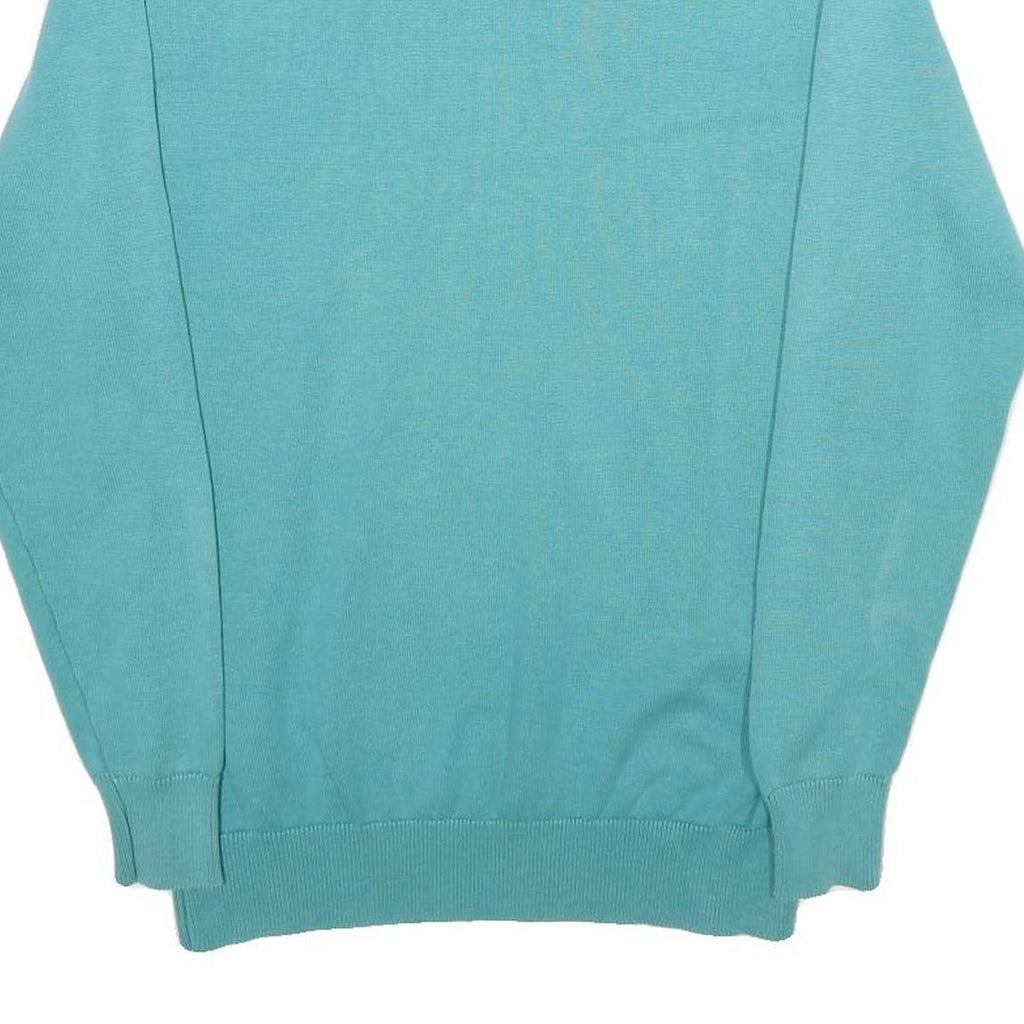 LACOSTE Mens Blue Plain Crew Neck Basic Knit Jumper Size S Casual Cotton Sweater