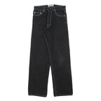 UZZY Womens Jeans Black Relaxed Straight Denim W28 L30 Casual Comfortable Zip