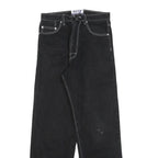 UZZY Womens Jeans Black Relaxed Straight Denim W28 L30 Casual Comfortable Zip