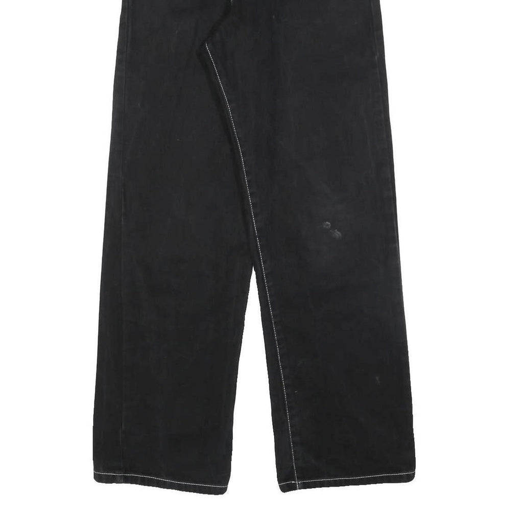 UZZY Womens Jeans Black Relaxed Straight Denim W28 L30 Casual Comfortable Zip