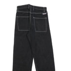 UZZY Womens Jeans Black Relaxed Straight Denim W28 L30 Casual Comfortable Zip