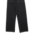 UZZY Womens Jeans Black Relaxed Straight Denim W28 L30 Casual Comfortable Zip