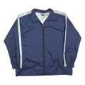 NIKE Mens Blue & White Lightweight Nylon Track Jacket XL Zip Athletic Sportswear