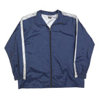 NIKE Mens Blue & White Lightweight Nylon Track Jacket XL Zip Athletic Sportswear