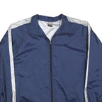 NIKE Mens Blue & White Lightweight Nylon Track Jacket XL Zip Athletic Sportswear