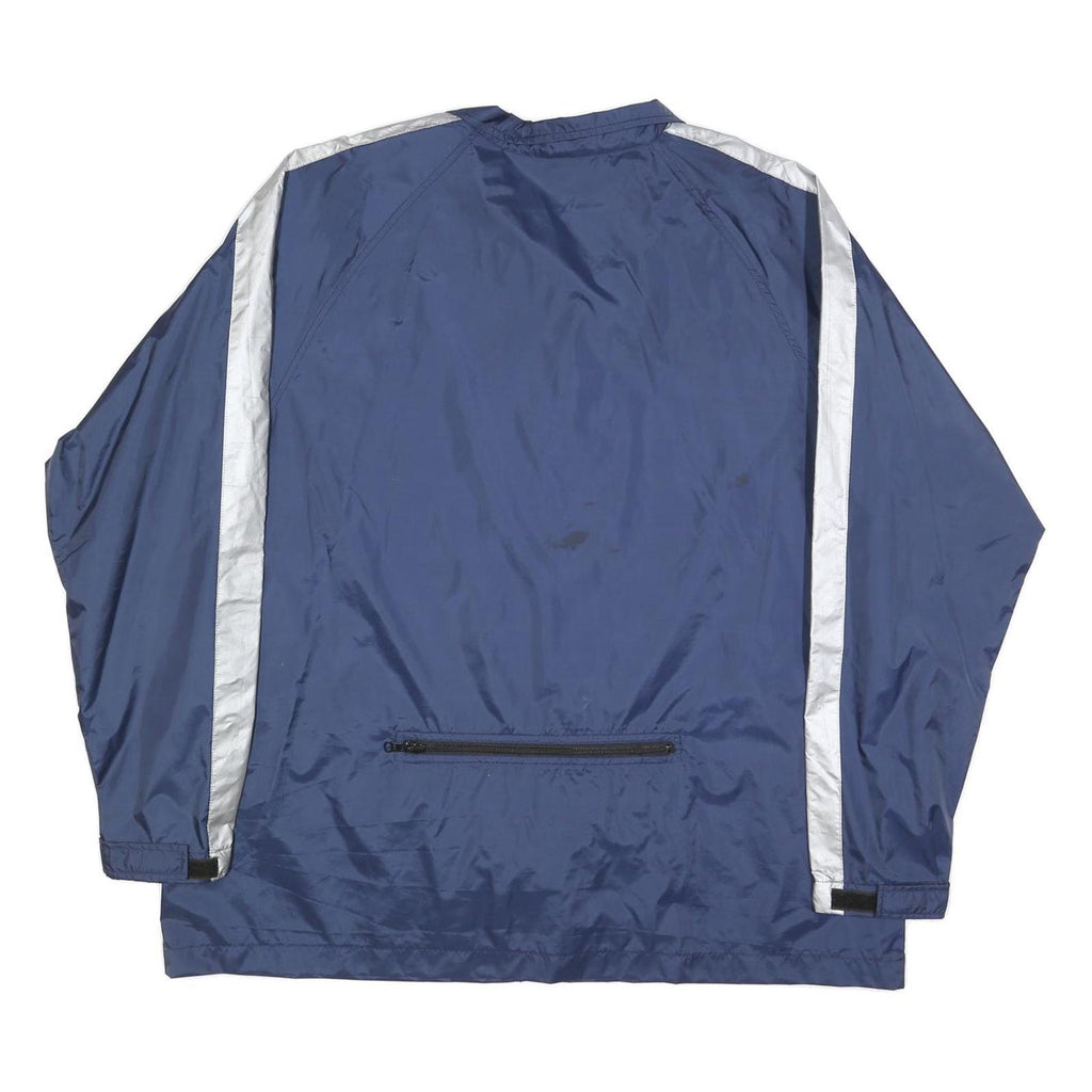 NIKE Mens Blue & White Lightweight Nylon Track Jacket XL Zip Athletic Sportswear