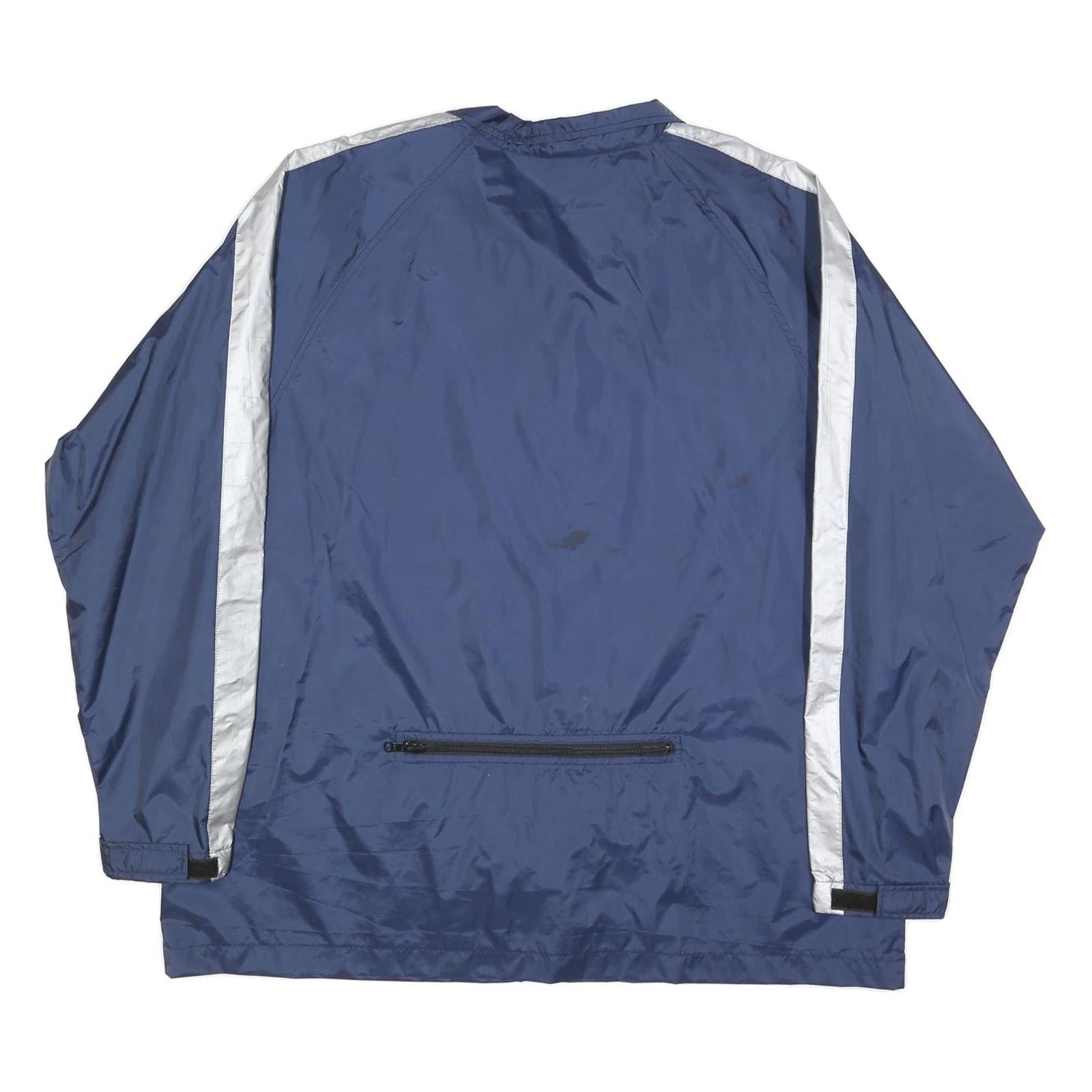 NIKE Mens Blue & White Lightweight Nylon Track Jacket XL Zip Athletic Sportswear