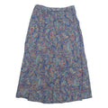 Womens A-Line Skirt Blue Knee Length Floral S