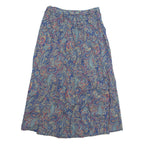 Womens A-Line Skirt Blue Knee Length Floral S