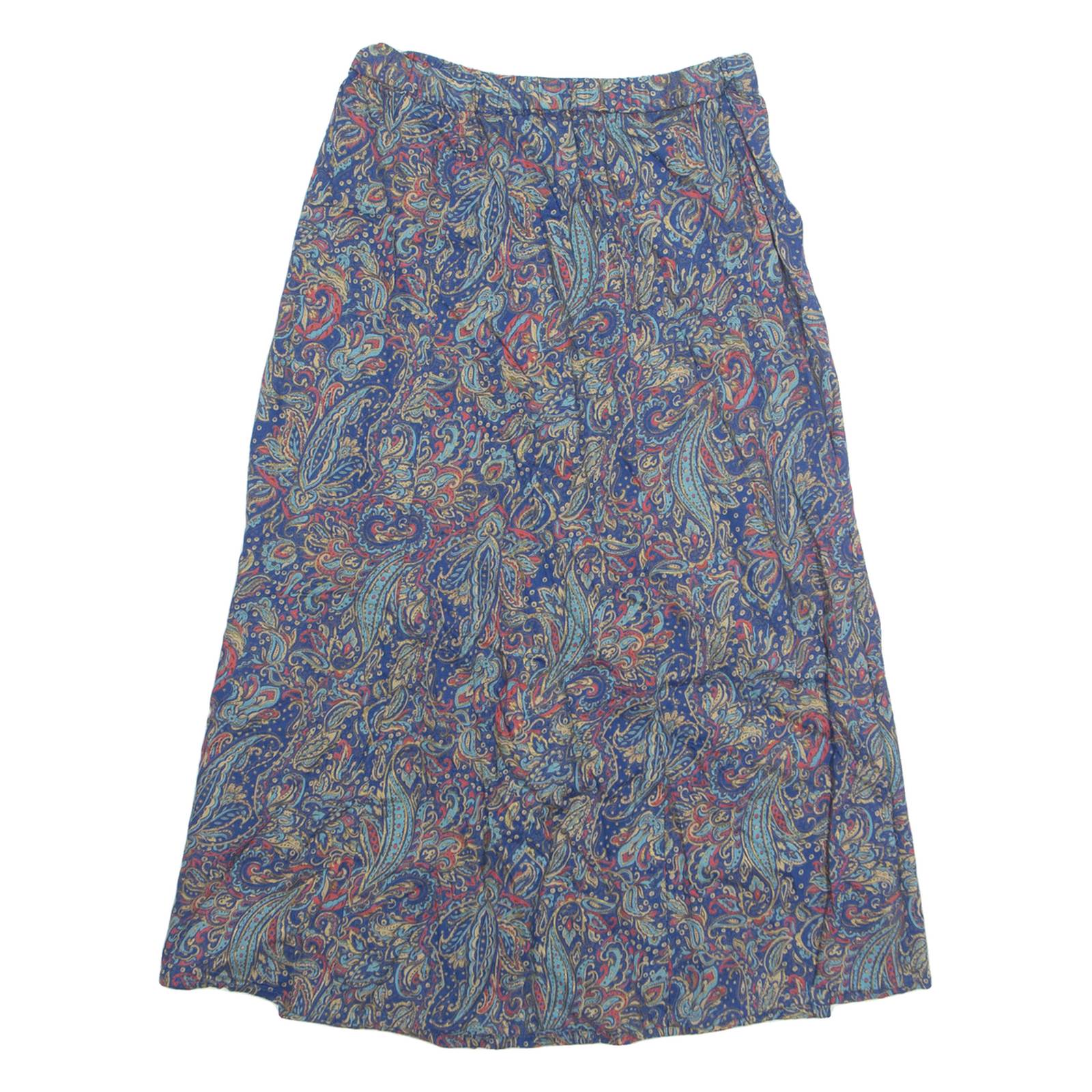Womens A-Line Skirt Blue Knee Length Floral S