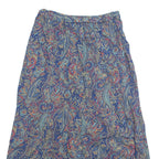 Womens A-Line Skirt Blue Knee Length Floral S