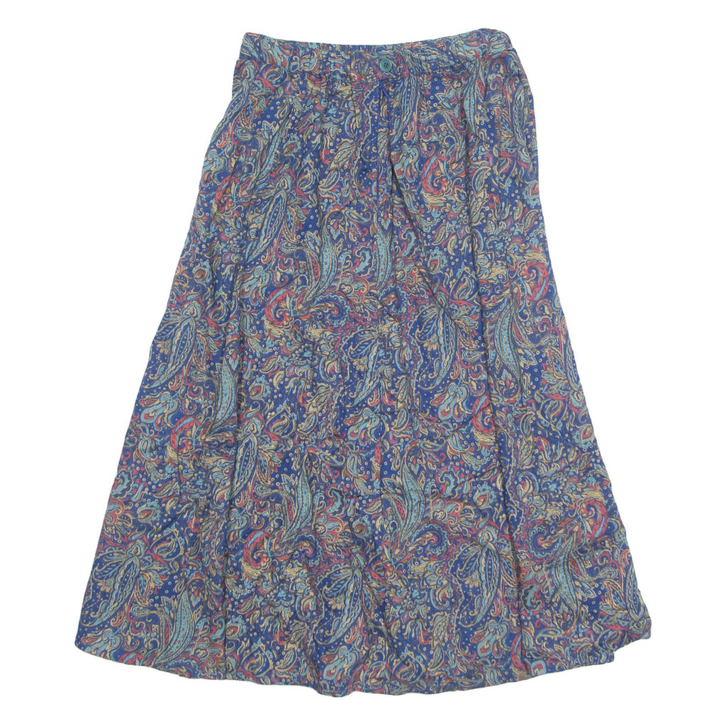 Womens A-Line Skirt Blue Knee Length Floral S