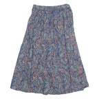 Womens A-Line Skirt Blue Knee Length Floral S