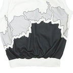 CARLO MAGGIO Mens White & Grey Black Abstract Pattern V-Neck S Sleeveless