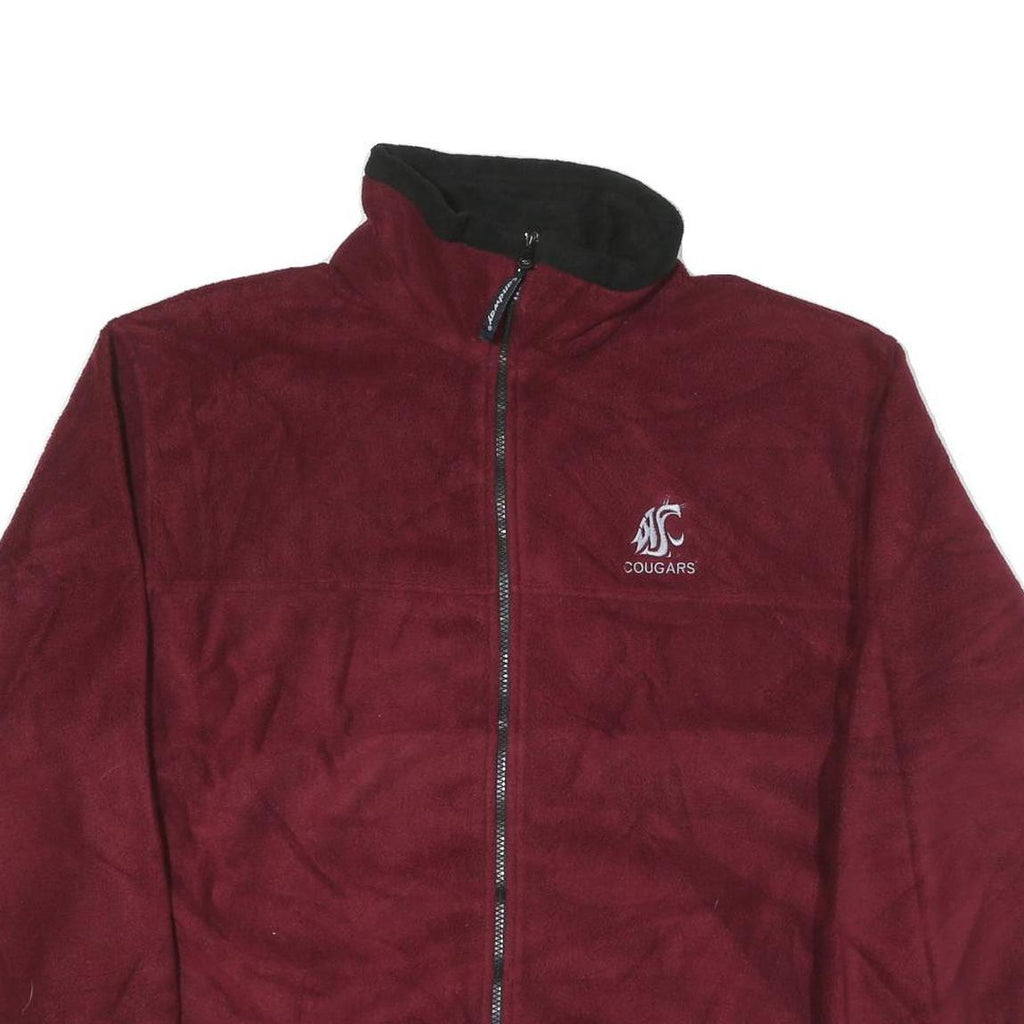 LANDWAY Mens Maroon Jacket L Polyester Blend Plain Zip Outdoor Casual