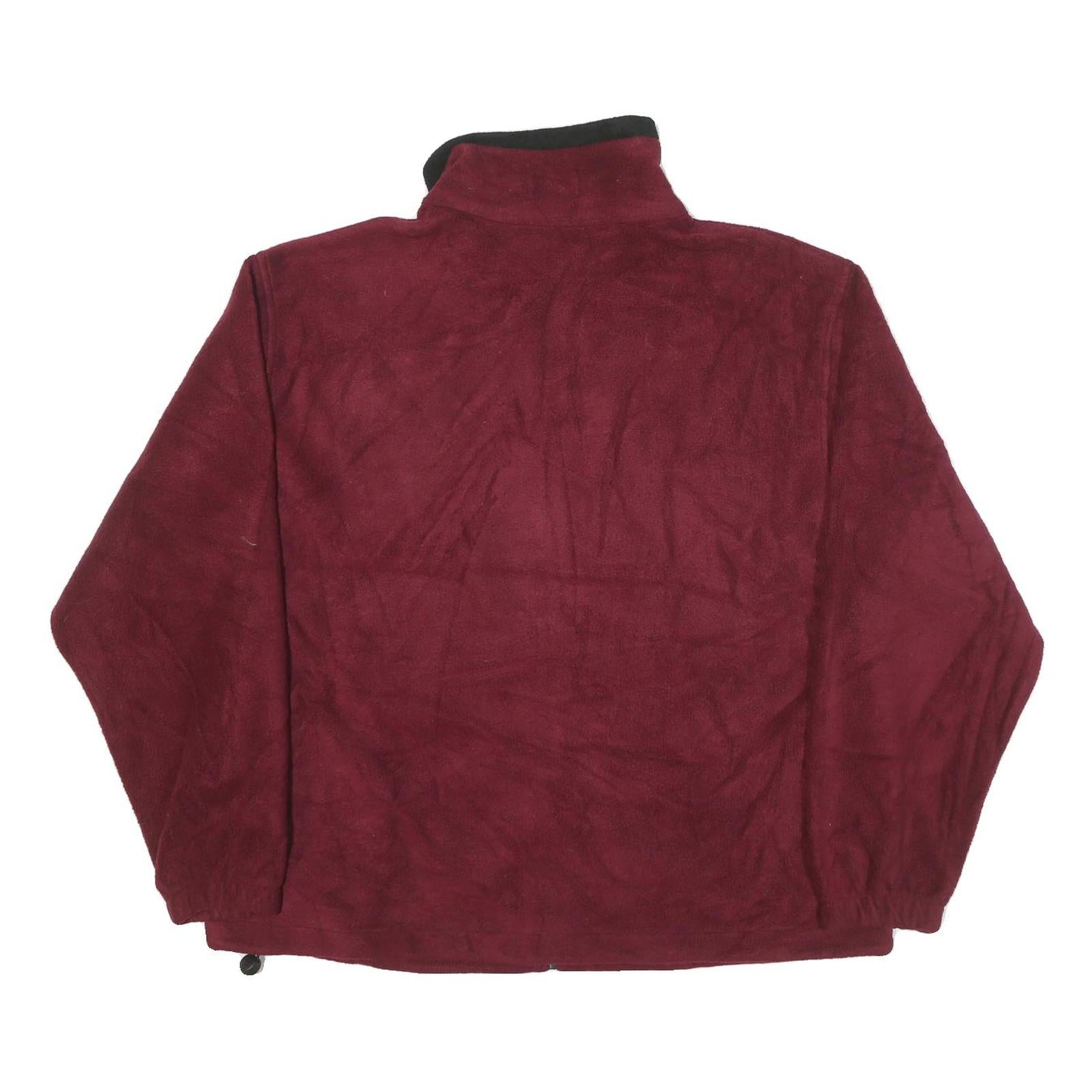 LANDWAY Mens Maroon Jacket L Polyester Blend Plain Zip Outdoor Casual